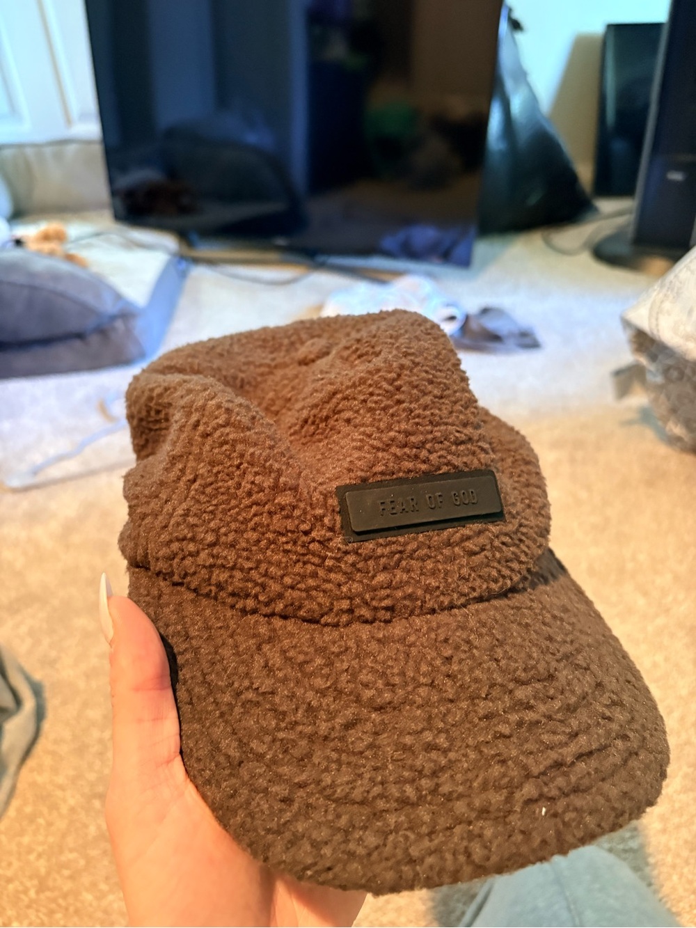 Fear of God Brown Sherpa Cap - Men's Plush Winter Hat